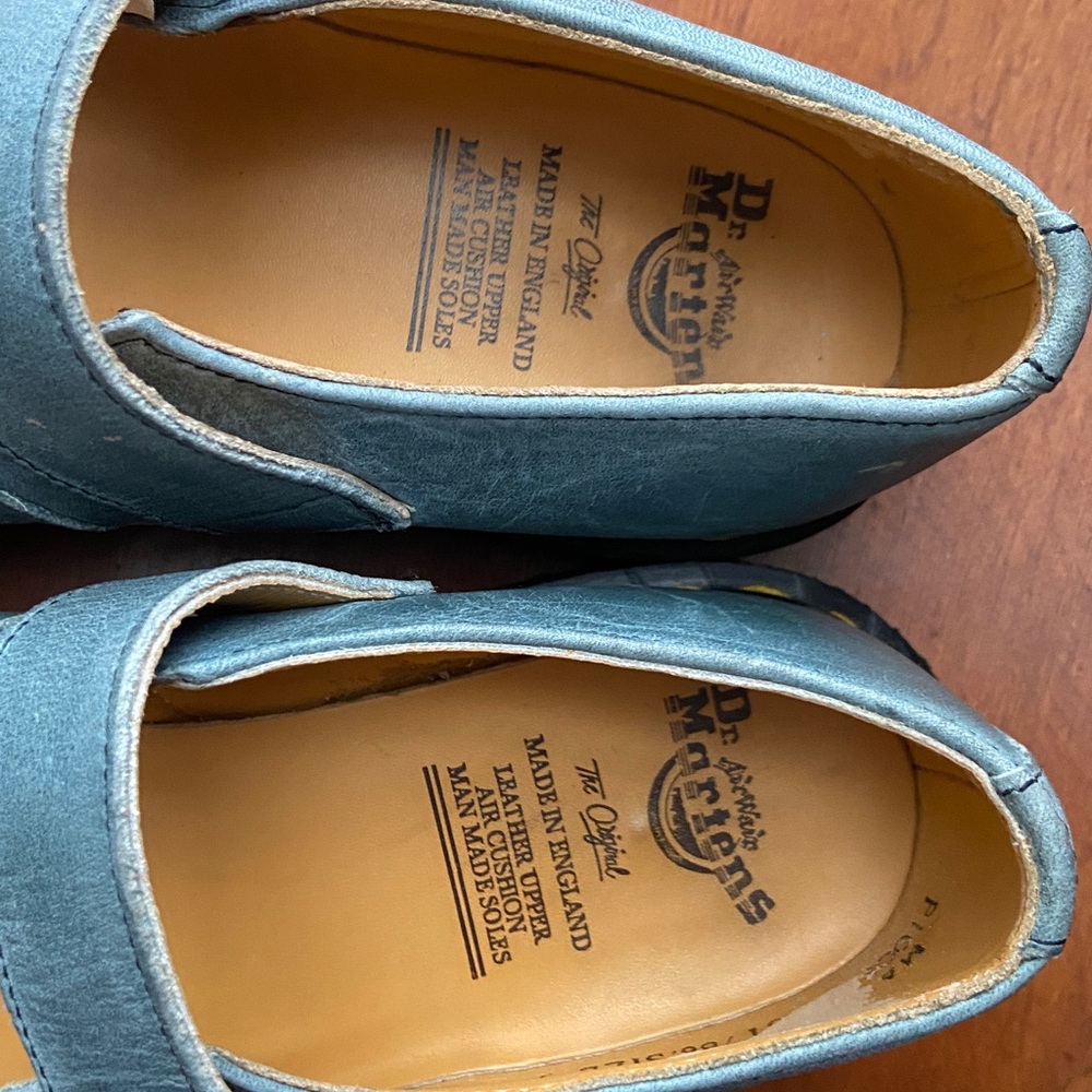 Dr. Martens Vintage Blue Leather Mary Jane Shoes Made in England Women's Size 7 - Picture 14 of 16
